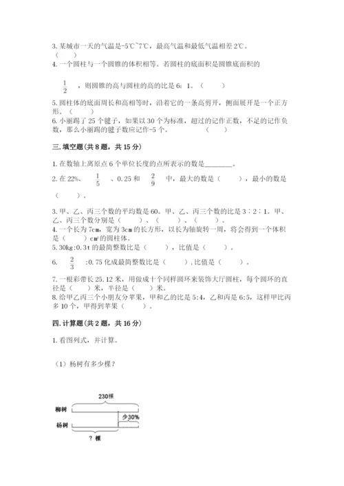 灌南县六年级下册数学期末测试卷（历年真题）.docx