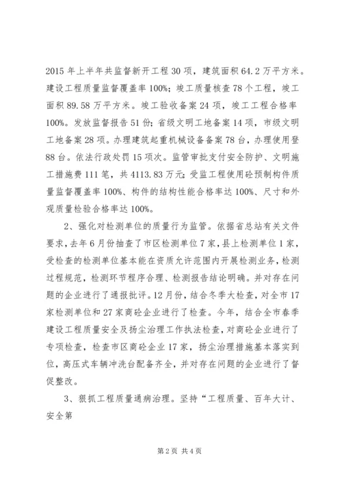 市质安站机构调整以来情况汇报.docx