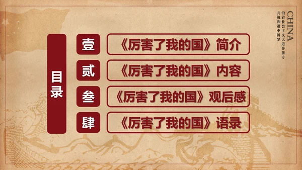 厉害了我的国爱国教育思想汇报PPT模板