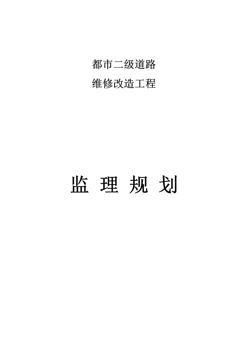 城市道路改造关键工程监理重点规划.docx