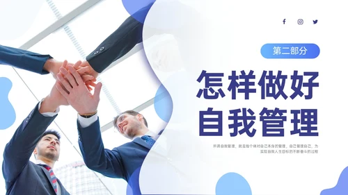 蓝紫色商务自我管理能力培训PPT课件