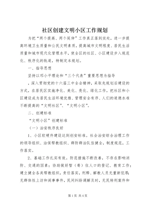 社区创建文明小区工作规划 (2).docx