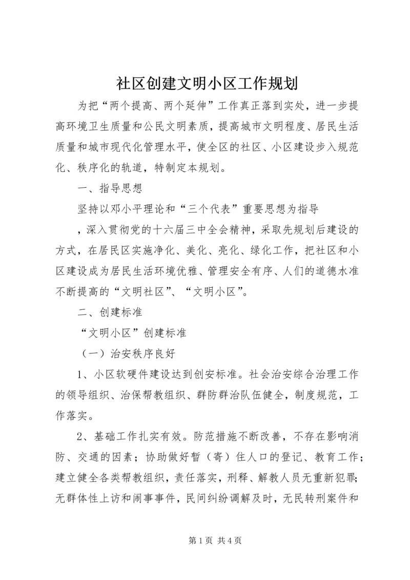 社区创建文明小区工作规划 (2).docx