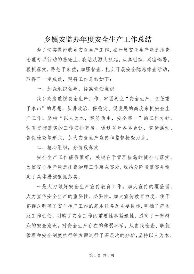 乡镇安监办年度安全生产工作总结.docx