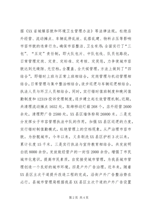 城管执法情况汇报材料 (6).docx