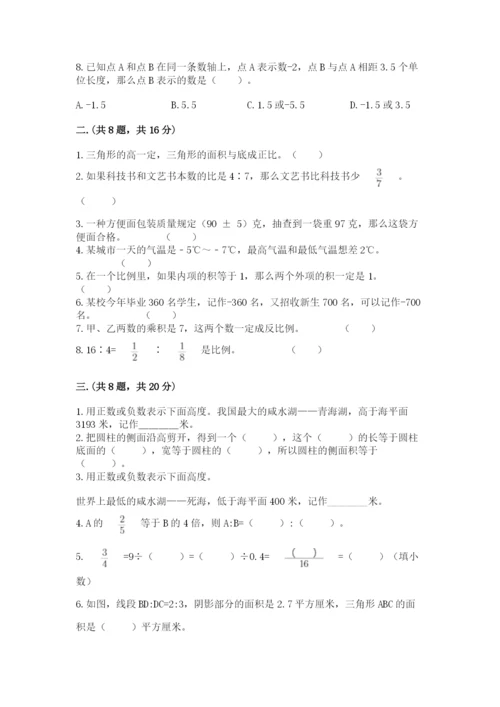 北师大版数学小升初模拟试卷（精选题）.docx