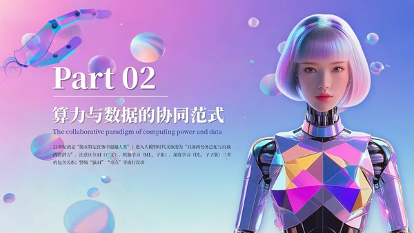 蓝紫色创意风AI人工智能PPT模板