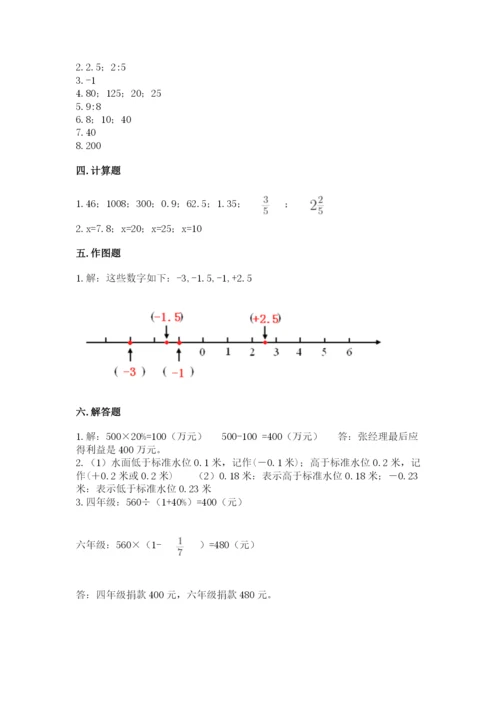 北师大版小学六年级下册数学期末综合素养测试卷【夺冠】.docx