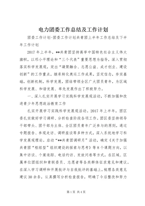电力团委工作总结及工作计划 (5).docx