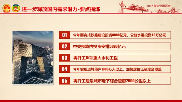 彩墨党政大气聚焦两会精神学习教育PPT