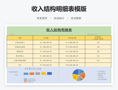 收入结构明细表模版