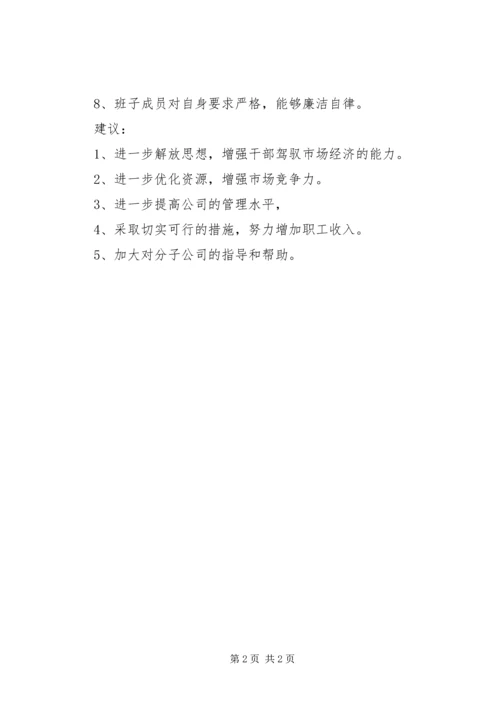 公司领导班子意见和建议.docx