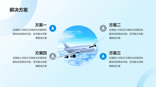 蓝色渐变航空公司商业计划书PPT