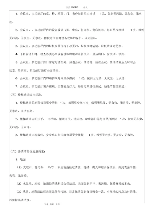 集团办公楼保洁管理制度汇编