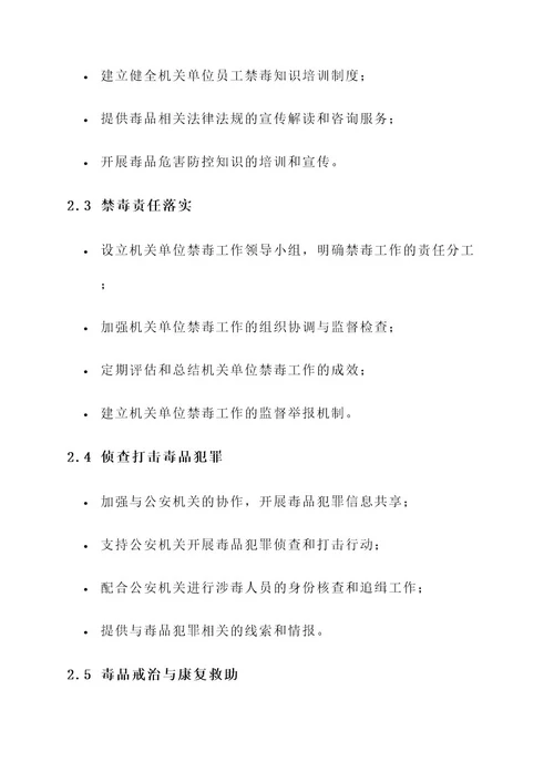 机关单位禁毒工作内容