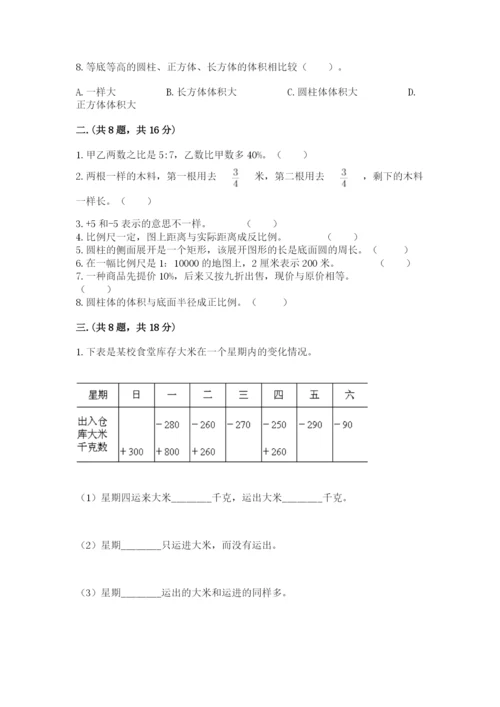 青岛版六年级数学下册期末测试题（典型题）.docx