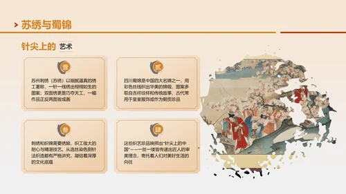 黄色国风邂逅非遗文化之旅PPT模板