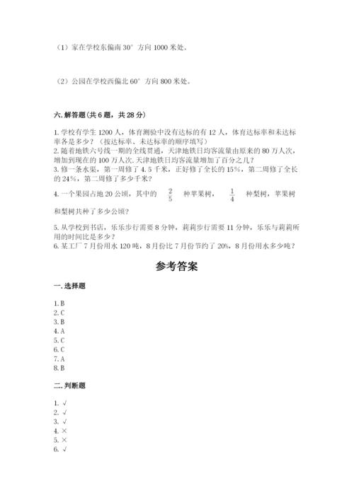 人教版六年级上册数学期末测试卷附答案（黄金题型）.docx