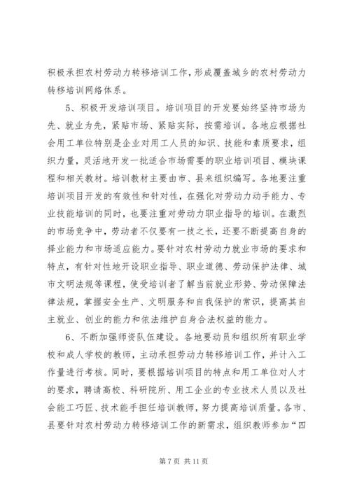 在全省农村劳动力转移培训工作座谈会结束时的讲话.docx
