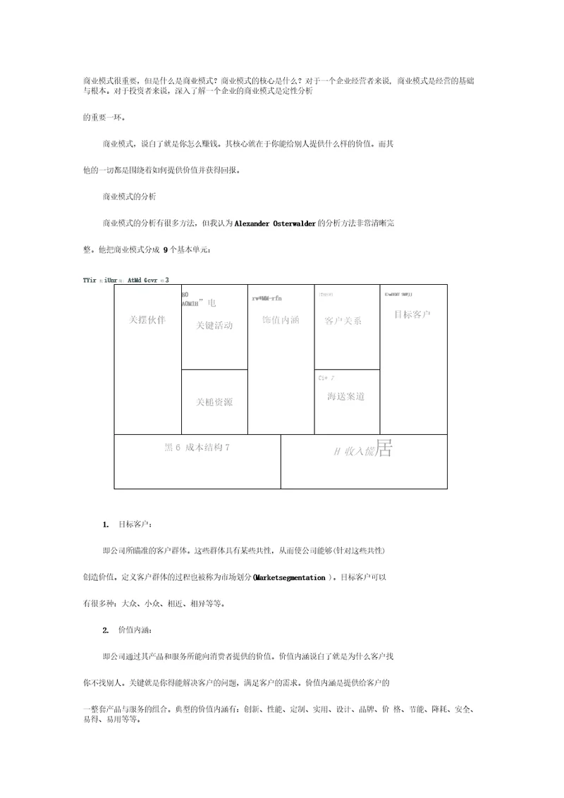 商业模式的分析