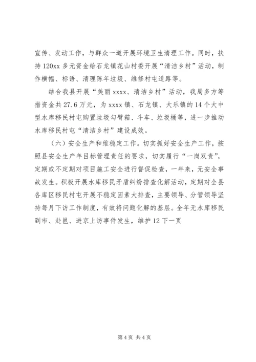 水库移民工作管理局年度总结及计划 (2).docx