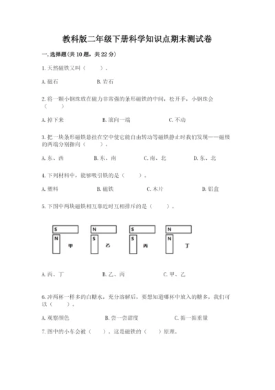 教科版二年级下册科学知识点期末测试卷附参考答案【预热题】.docx