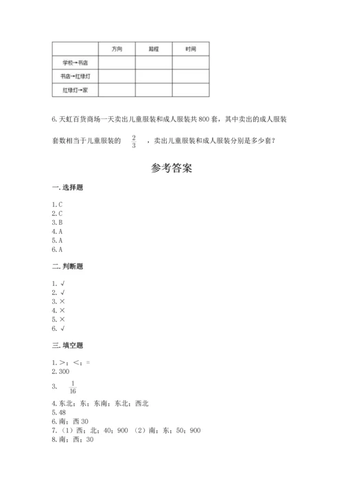 人教版六年级上册数学期中测试卷往年题考.docx