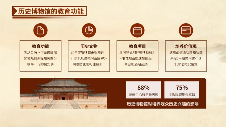 红色中国风博物馆文化主题班会PPT模版