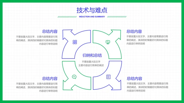 蓝绿色几何简约风教育培训答辩PPT演示模板