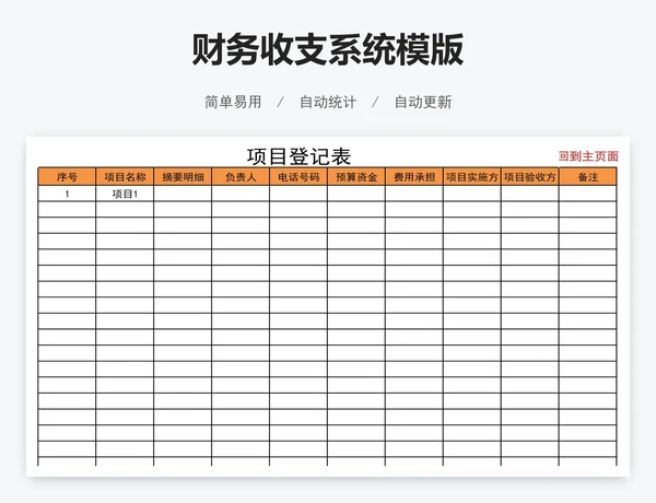 财务收支系统模版