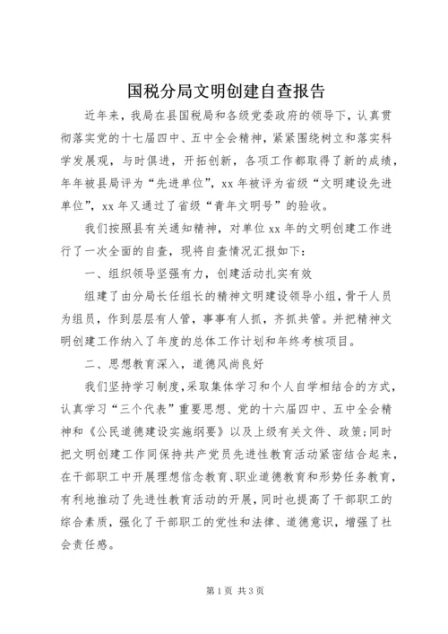 国税分局文明创建自查报告.docx