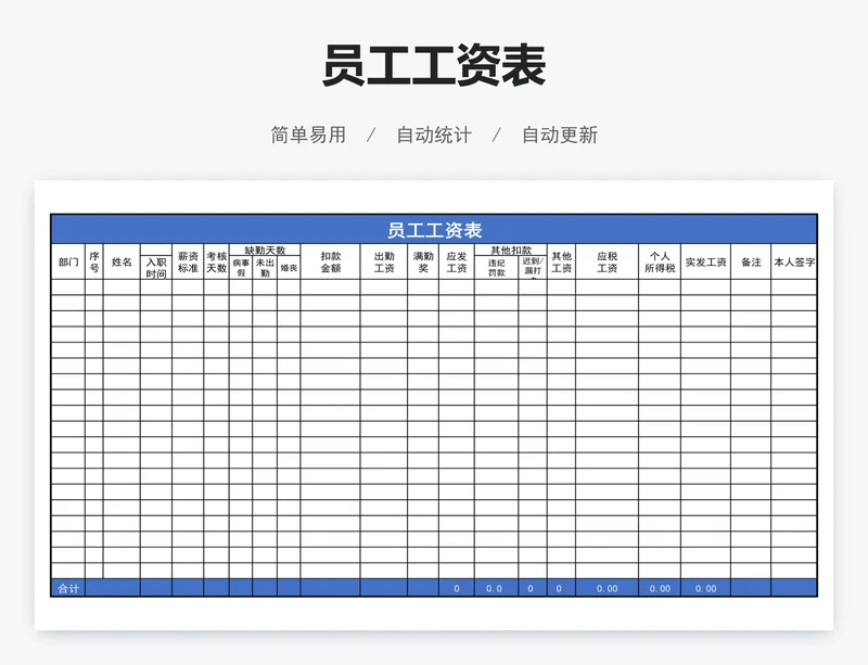 员工工资表