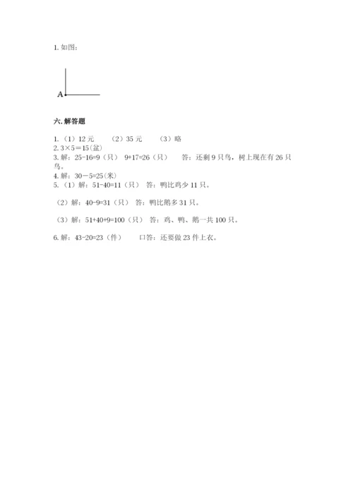 小学数学试卷二年级上册期中测试卷精品加答案.docx
