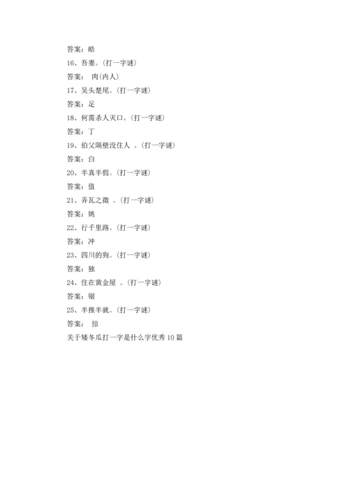 关于矮冬瓜打一字是什么字优秀10篇.docx