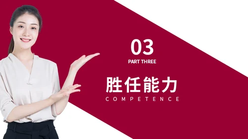 简约商务风女性岗位竞聘述职报告通用PPT模板