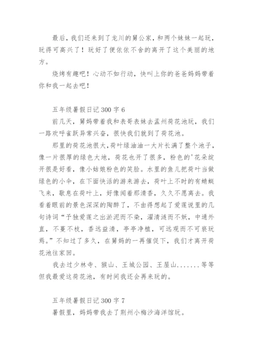 五年级暑假日记300字.docx