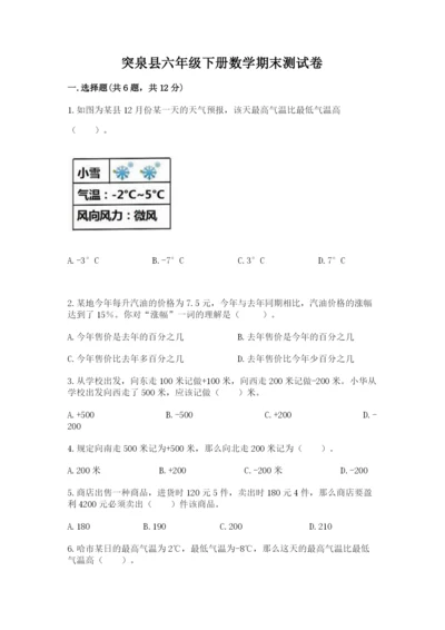 突泉县六年级下册数学期末测试卷（培优）.docx
