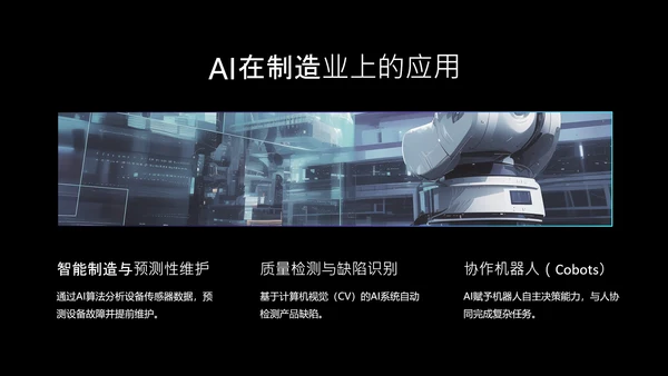黑蓝色科技风人工智能介绍PPT模板