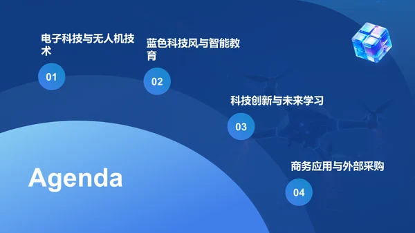 蓝色科技风无人机科普介绍PPT