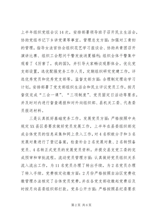 人民法院党总支某年半年工作总结.docx