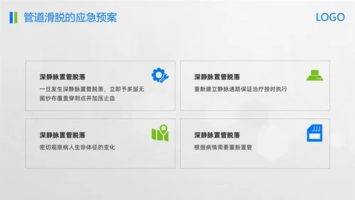 蓝绿简约管道滑脱应急预案PPT模板宣传PPT动态PPT应急预案培训