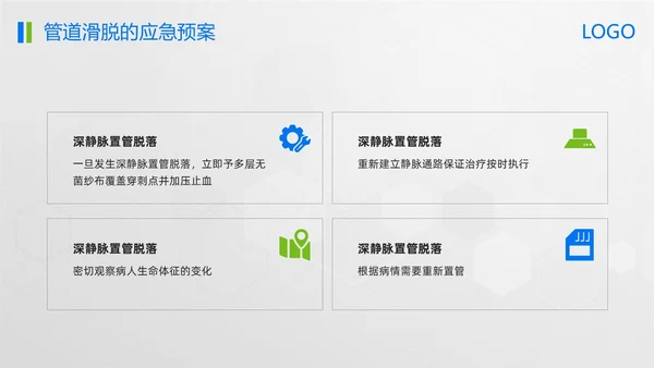 蓝绿简约管道滑脱应急预案PPT模板宣传PPT动态PPT应急预案培训
