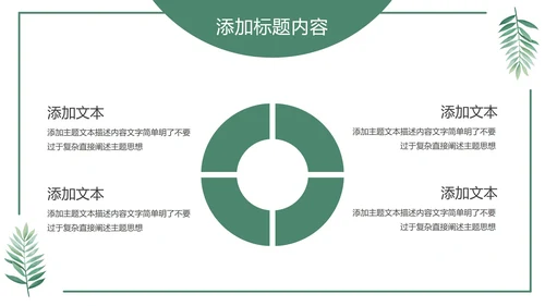 绿色花卉植物小清新几何形状极简教学教育PPT模板