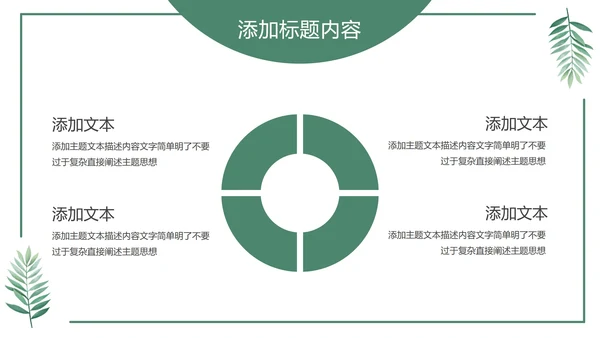 绿色花卉植物小清新几何形状极简教学教育PPT模板