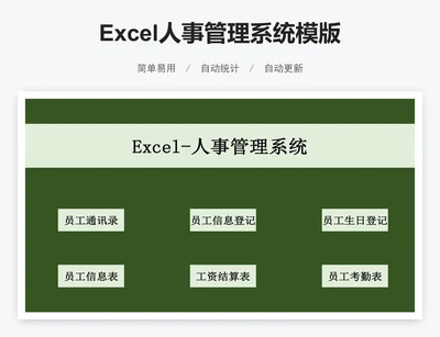 Excel人事管理系统模版