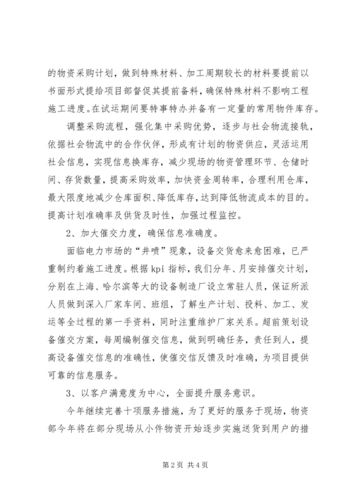 物资部年度个人工作计划.docx