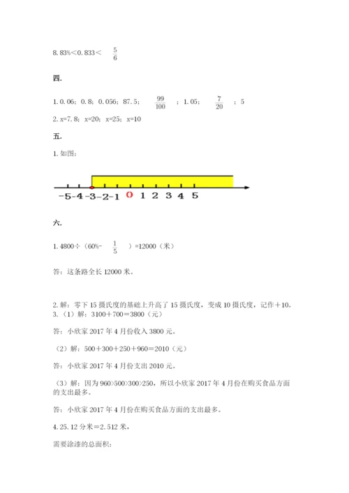 青岛版六年级数学下学期期末测试题（有一套）.docx