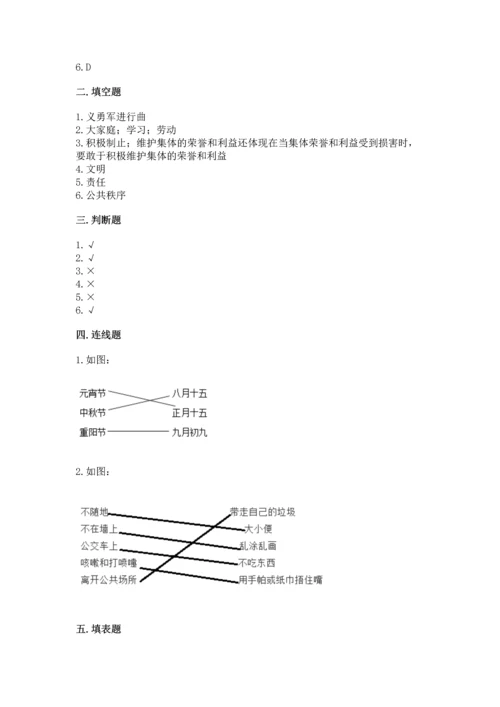 新部编版二年级上册道德与法治期末测试卷带答案（预热题）.docx