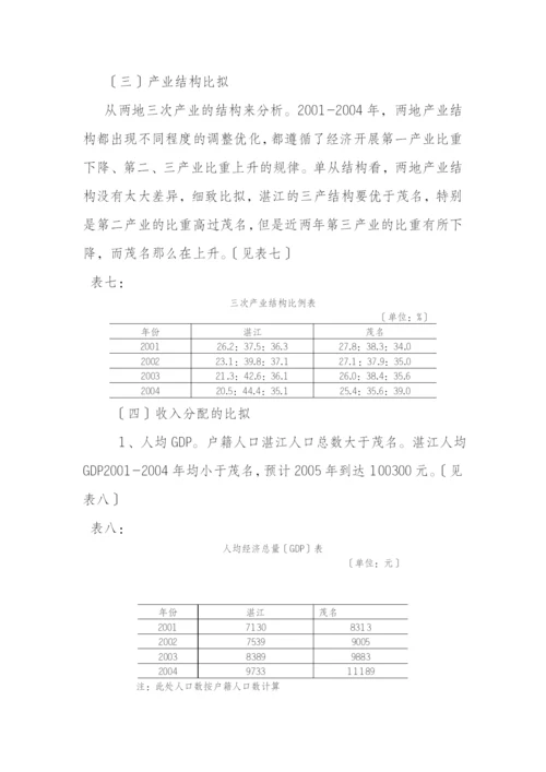 湛江与茂名经济发展比较分析.docx