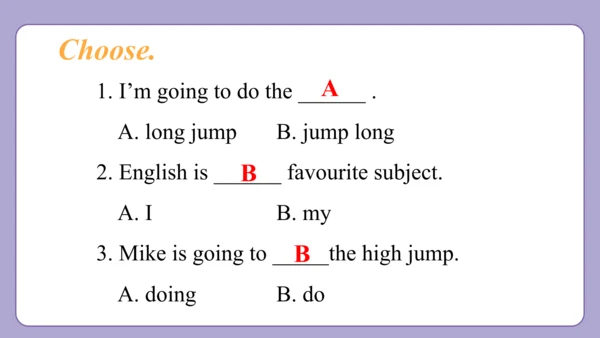 Module 9 Unit 2  I’m going to do the high jump. 课件